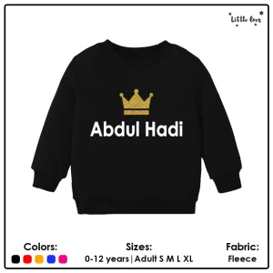 Alternative view of Kids Glitter King Crown Name Sweatshirt