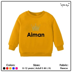 Alternative view of Kids Glitter Queen Crown Name Sweatshirt