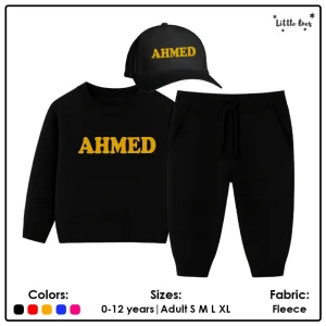 Kids Name Sweatshirt & Trouser Bundle (With cap)