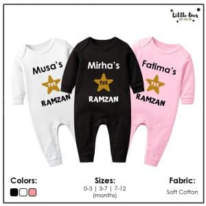Customized Ramzan Name Romper (Full Sleeves & Full Legs)