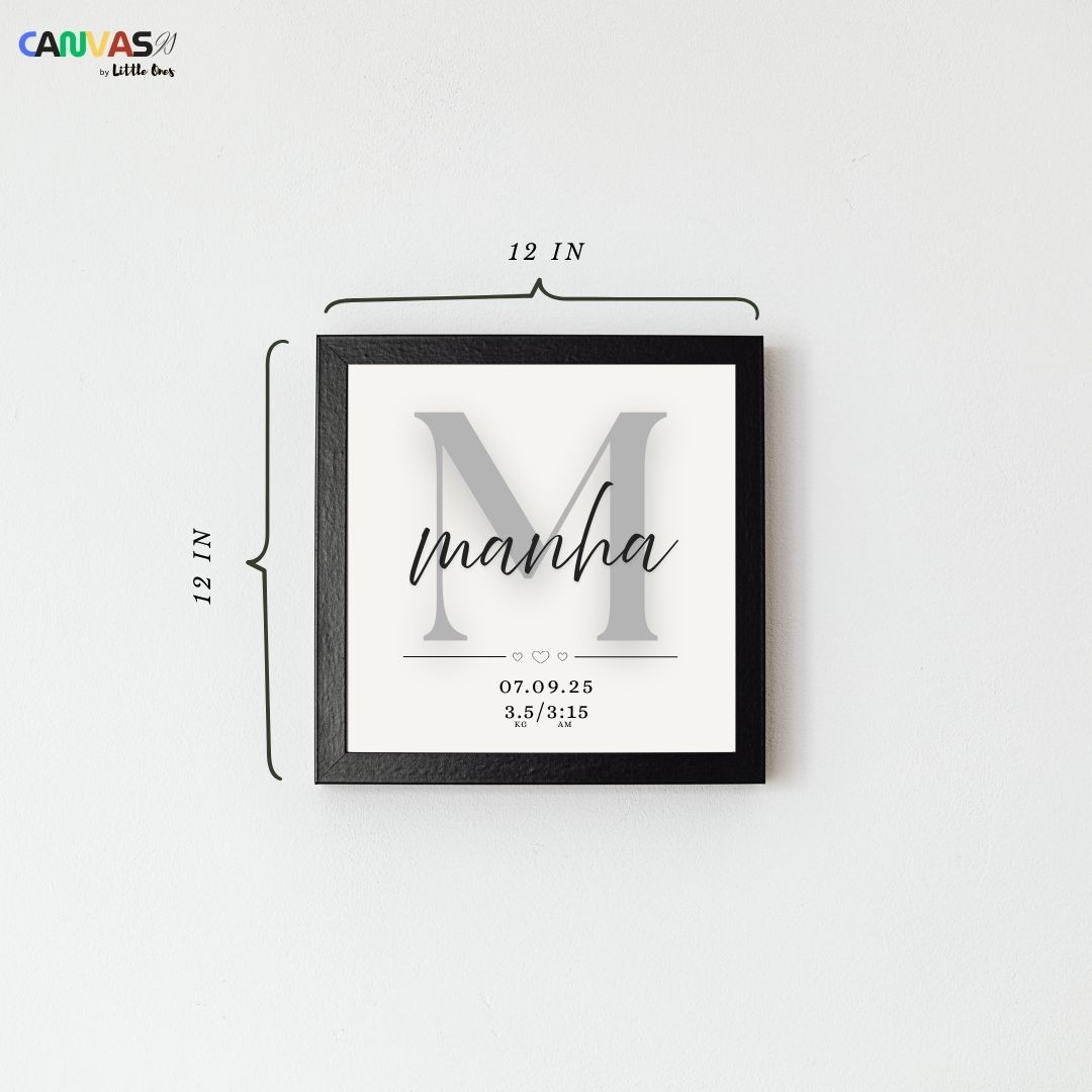 New Born Baby Initial with DOB+Time+Weight Frame