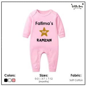 Alternative view of Customized Ramzan Name Romper (Full Sleeves & Full Legs)