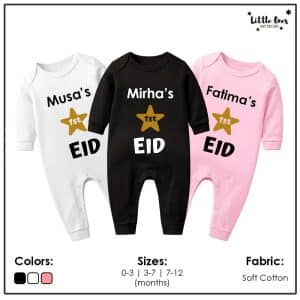 Customized Eid Name Romper (Full Sleeves & Full Legs)