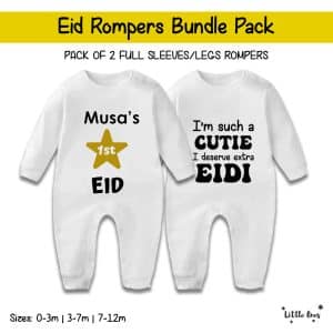Alternative view of Pack of 2 Rompers (Eid Name + Extra Eidi)