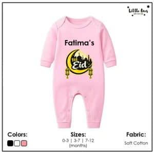Alternative view of Customized Eid Name Bodysuit (Full Sleeves & Full Legs)
